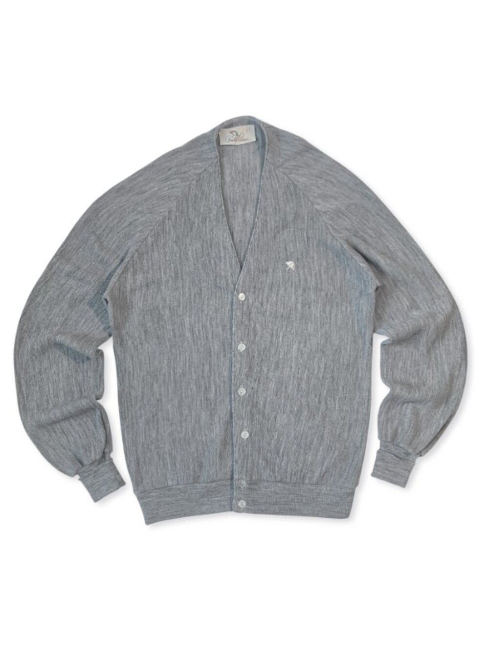 Vintage Arnold Palmer Cardigan Sweater Knit Grey Grandpa Minimalist Preppy 70s